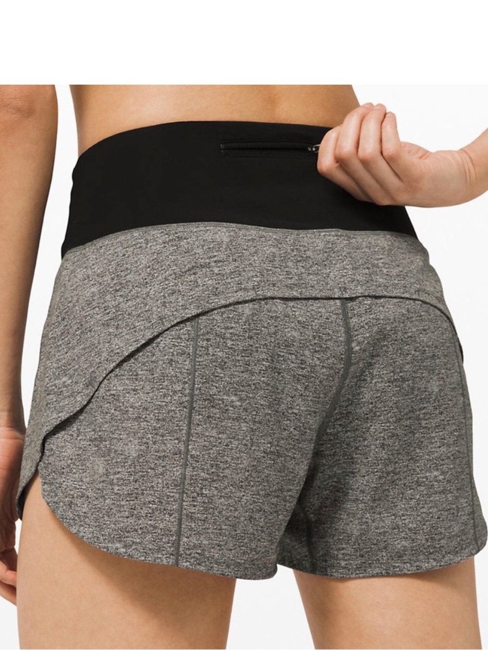 lululemon athletica High-Rise Layered Athletic Shorts - Black & Gray Heather